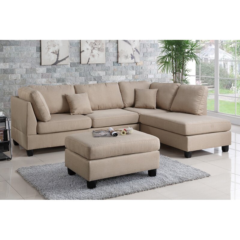 Andover Mills Hemphill Reversible Sectional With Ottoman Reviews   Hemphill Reversible Sectional With Ottoman 